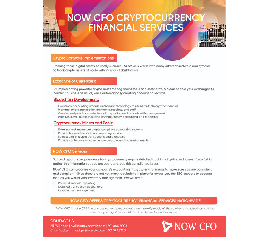 NOW CFO Cryptocurrency Financial Services