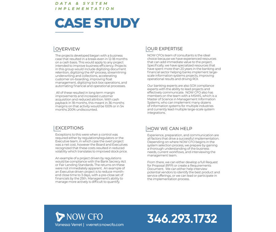 Data and System Implementation: Case Study