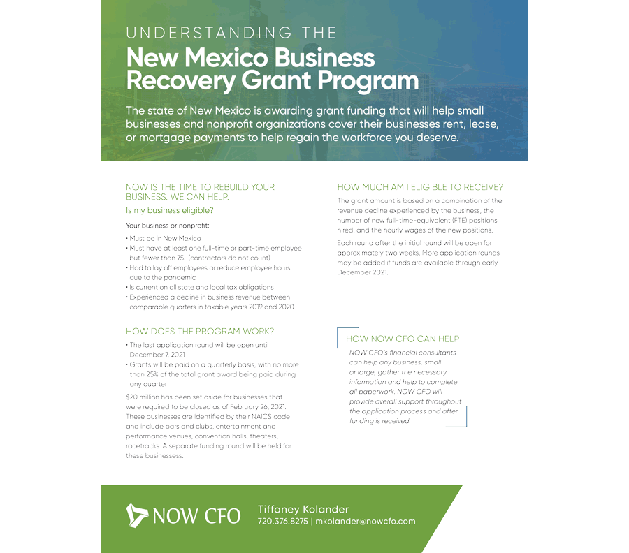 Business Recovery Grant Program One Sheet