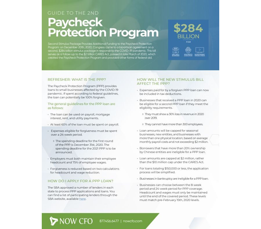 2nd Paycheck Protection Program One Sheet